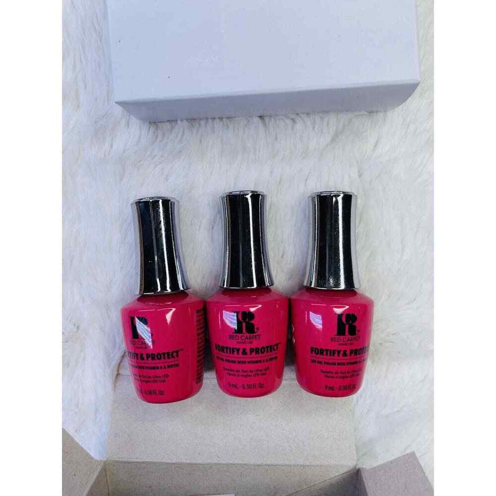Red Carpet Manicure LED Gel Nail Polish Lacquer Enamel Film Debut Red Carpet 3pk